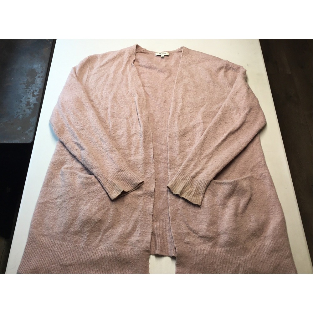 Madewell Ryder Cardigan Sweater Dusty Pink Wool Alpaca Long Line Size Medium